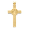 thumbnail image 3 of 14k Gold Two-tone Solid St. Benedict Medal Crucifix Cross Charm Pendant, 3 of 7