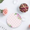 thumbnail image 4 of FMSHPON Moroccan Style Pink Spring Flowers Set of 8 Round Coaster for Drinks, Absorbent Ceramic Stone Coasters Cup Mat with Cork Base for Home Kitchen Room Coffee Table Bar Decor, 4 of 6