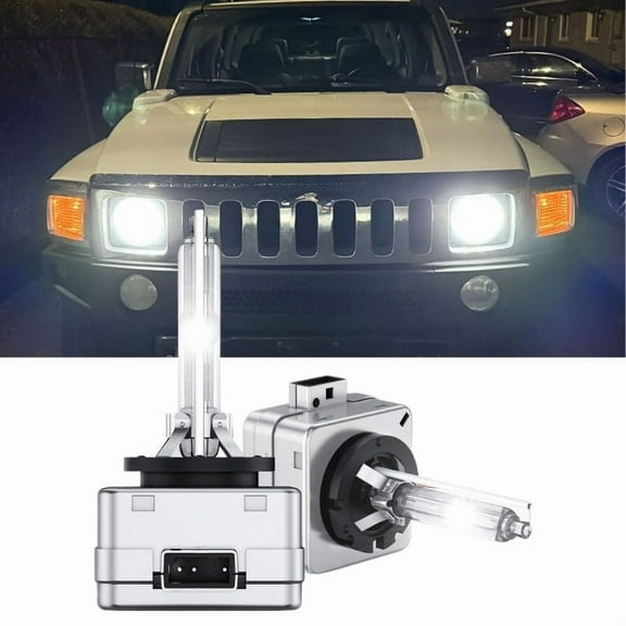 Nilight D1S HID Headlight Bulb, 6000K Diamond White D1S Bulb Super Bright High Low Beam Xenon Headlights Replacement, 2-Pack