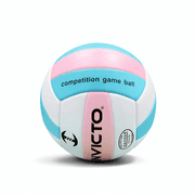 Invicto Premium Leather Volleyball, Official Size and Weight, Pink/Blue/White, Unisex