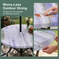 thumbnail image 5 of Round Outdoor Tablecloth with Umbrella Hole and Zipper, Purple Gray Ombre Tablecloth with Elastic Waterproof, Modern Abstract Art Oil Painting Patio Table Covers for 45" - 54" Picnic Pool Tables, 5 of 9