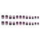 thumbnail image 1 of Uñas postizas con acabado taro morado, manicura degradada, pegatinas para uñas desmontables, cortas y..., 1 of 7