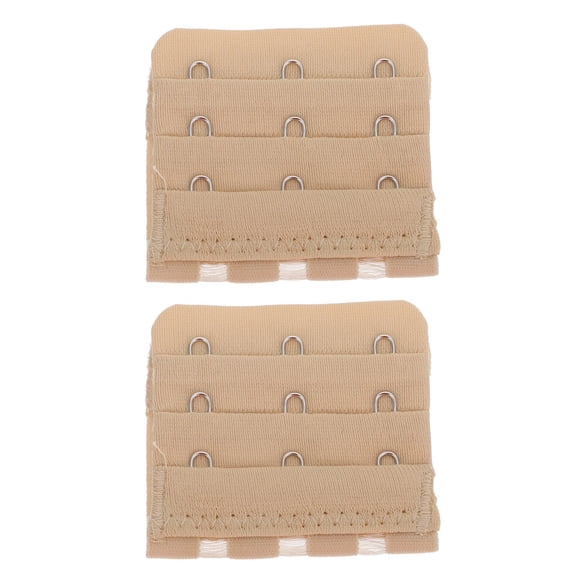 ROSENICE 10Pcs Khaki Elastic Bra Extenders with 3 Rows 3 Hooks Premium Comfortable Bra Band Extensions