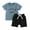 Blue, variant on Bagilaanoe 2pcs Toddler Baby Boy Shorts Set Short Sleeve Letter Print T Shirt Tops + Shorts 6M 12M 18M 24M 3T Kids Casual Summer Clothes