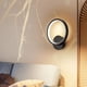 thumbnail image 4 of Aplique de pared LED para interior (2 piezas), redondo, 14 W, negro/blanco cálido, diseño moderno para dormitorio, salón, escalera y pasillo, 220 V CA, 4 of 5