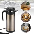 thumbnail image 3 of Herwey 1200ML 12V/24V Stainless Steel Electric In-car Kettle Travel Thermoses Heating Water Bottle, Electric Thermoses, In-car Heating Water Bottle, 3 of 8
