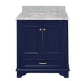 thumbnail image 3 of Nantucket 30" Bathroom Vanity with Royal Blue Cabinet and Carrara Marble Top, 3 of 6