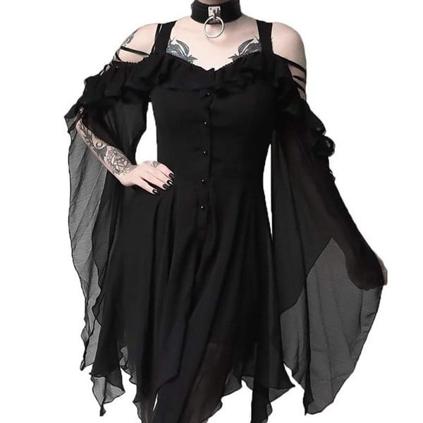 Halloween Mujeres medieval retro Reina Princesa Honda Vestido De Noche Estilo Británico Gótico Carnaval Fiesta Vampiro Bruja Miedo cosplay Disfraz