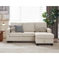 thumbnail image 2 of CHIC HOUSE 78.7" Sectional Sofa with Storage Ottoman Chaise, Corduroy L Shaped Sofa Convertible Sectional Couches for Living Room, 4 Seater Corner Modular Sofa with Deep Seat Throw Pillows, Beige, 2 of 10
