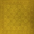 thumbnail image 1 of Ahgly Company Machine Washable Indoor Square Oriental Yellow Industrial Area Rugs, 7' Square, 1 of 4