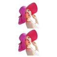 thumbnail image 1 of Qarigey Sombrero de paja Bowknot para mujer - Fácil de empacar Sombrero de paja ecológico para mujer Rosa roja 2Conjunto, 1 of 6