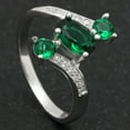 thumbnail image 3 of Birthstone Ring for Women Statement Ring 3 Stone Sterling Silver Cz Ginger Lyne Collection, 3 of 5