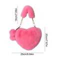 thumbnail image 3 of Weloille Heart Shaped Plush Crossbody Bag 1 Pack, Fluffy Soft Multi-Purpose Handbag, Large Capacity Cosmetic Pouch Storage Bag, Portable Cute Bag for Daily Outing Travel Makeup Storage, 3 of 6