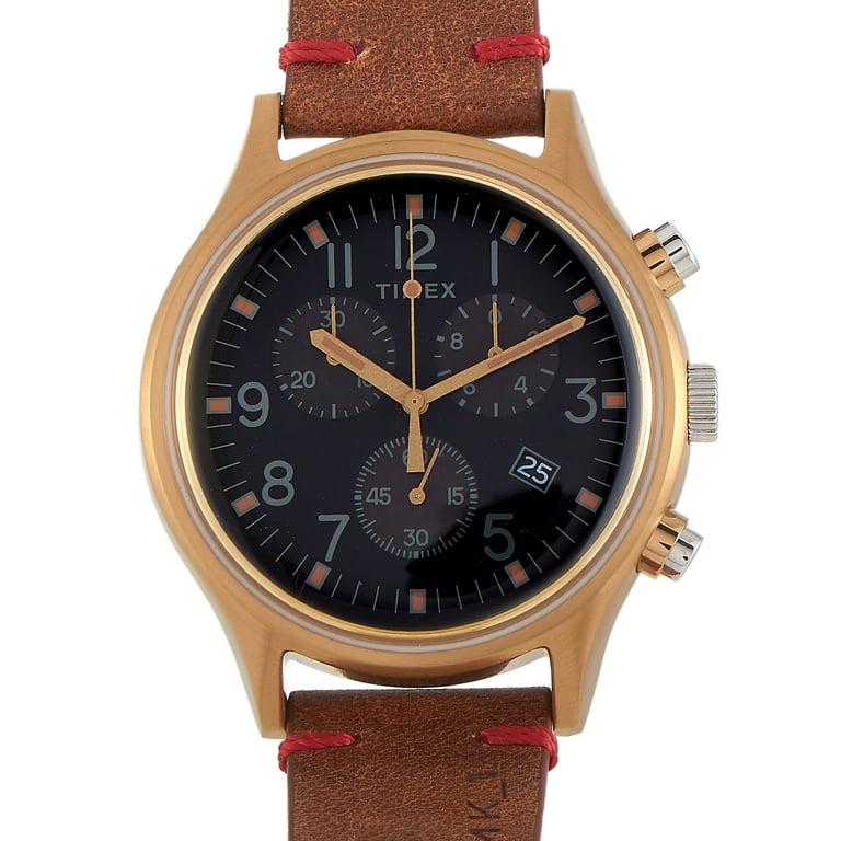 Timex MK1 Chronograph Brown Leather Strap Watch TW2R96300