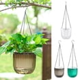 thumbnail image 4 of CoreLiving Self Watering Hanging Planter Pot with 3 Hooks, 6.5 Inch Indoor Outdoor Hanging Basket for Plants, Drainage Holes Flower Pot for Patio Balcony Home, 4 of 7