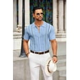 thumbnail image 4 of COOFANDY Mens Knit Button Down Shirt Casual Short Sleeve Button Up Shirts Polo Golf Beachwear Textured Shirts Spring Summer Cuban Clothes, 4 of 9