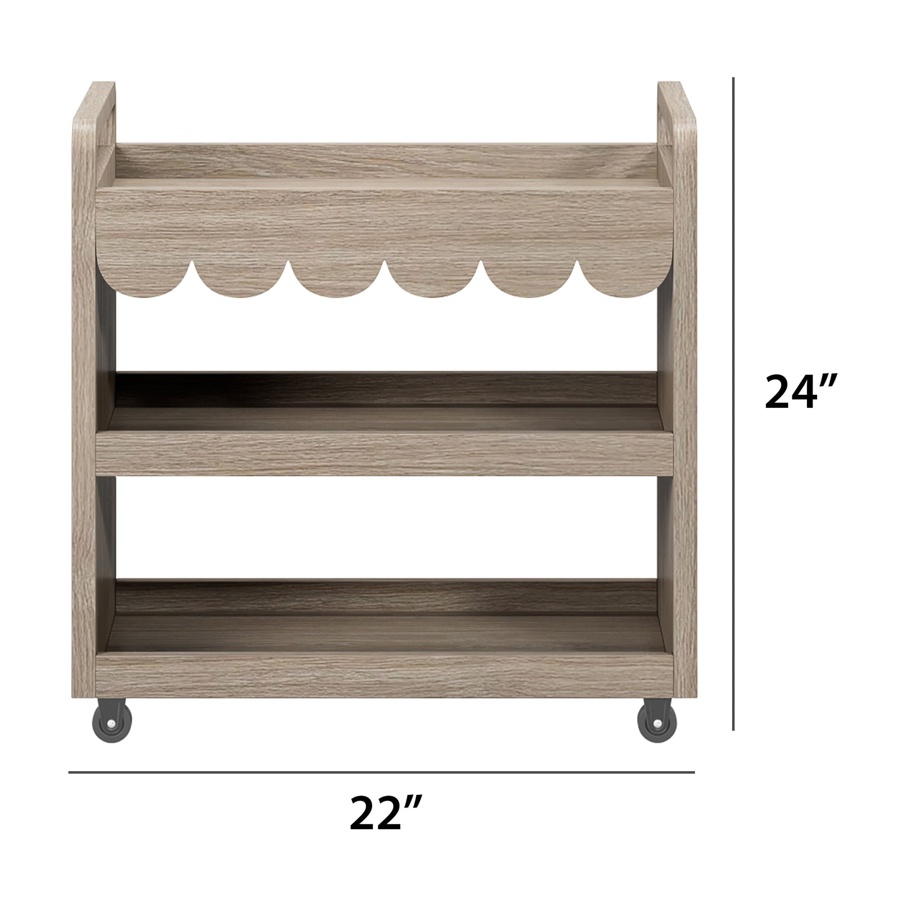 House of Happy Scallop Art Cart , Natural