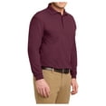thumbnail image 4 of Yellow Rooster Men's Silk Touch Long Sleeve Polo T-Shirts Burgundy 2XL, 4 of 6
