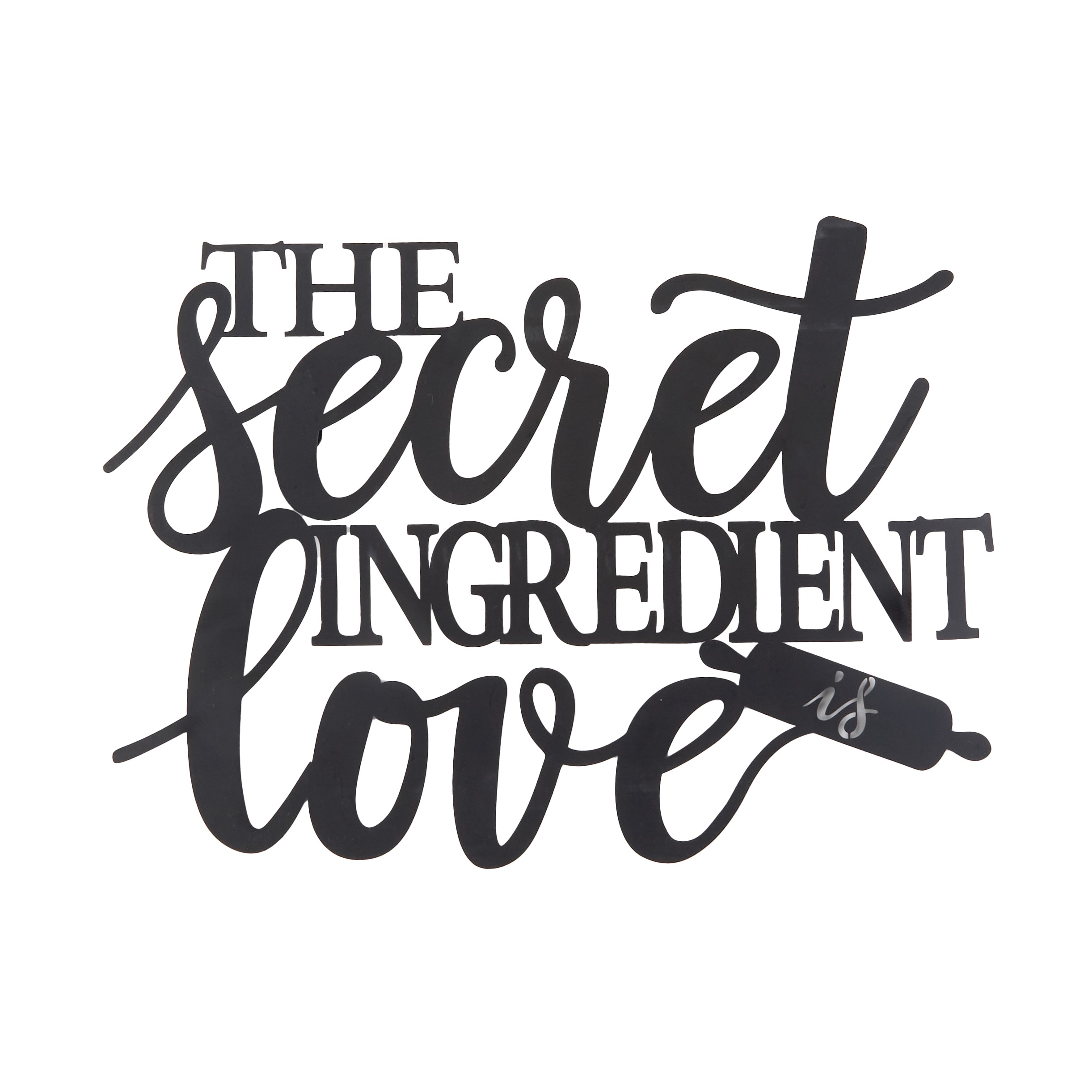 Metal Wall Art "Secret Ingredient is Love" Word Decoration for