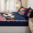 thumbnail image 5 of Manfei Classic Football Zipper Queen Comforter Set with Fitted Sheet and 2 Pillowcases,Usa Flag Zipper Bedding Set,Red Navy,Go American 2026 Decor,Navy Blue Reversible,4pcs, 5 of 8