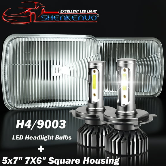 For Car Truck Pair 7In Square LED Headlight DRL High Low Beam #H6014/H6052/H6054/6054 White 6000K
