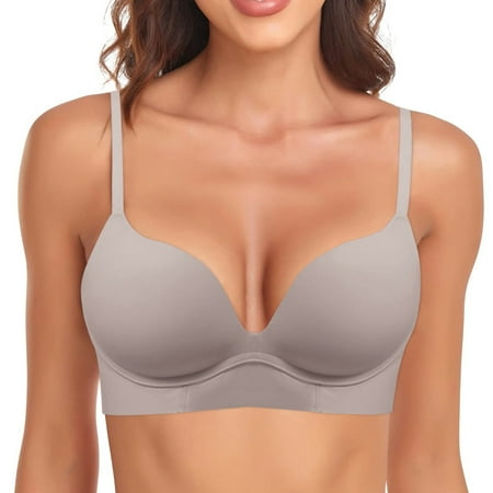 MITCOWBOY Push Up Bra  Women s T Shirt Bra with Push Up Padded Bralette Bra without Underwire Seamless Comfortable Soft Cup Bra  Sports Bra  Strapless Bra  Purple M (clearance)