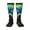 3 Black, variant on Fluorescent Wolf print thigh-high socks, crafted for both men and women with a stretchy, high-opaque design perfect for daily wear