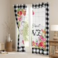 thumbnail image 3 of jejeloiu Rustic Farmhouse Home Blackout Curtains Set of 2 (52x84 Each),Colorful Flowers Floral Window Curtains,White Black Classic Plaid Curtains and Drapes For Girls,Ultra Soft Home Decor, 3 of 6