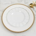 thumbnail image 6 of 13" Charger Plates - Set of 24 - White/Gold Round Acrylic Disposable Chargers with Beaded Rim, Ideal for Dinner Party Wedding Bulk Events, 6 of 9