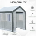 thumbnail image 4 of Olurrisa 8' x 6' x 7' Walk-In Greenhouse, Outdoor Garden Warm Hot House with 4 Roll-up Windows, 2 Zippered Doors and Weather Cover, White, 4 of 8