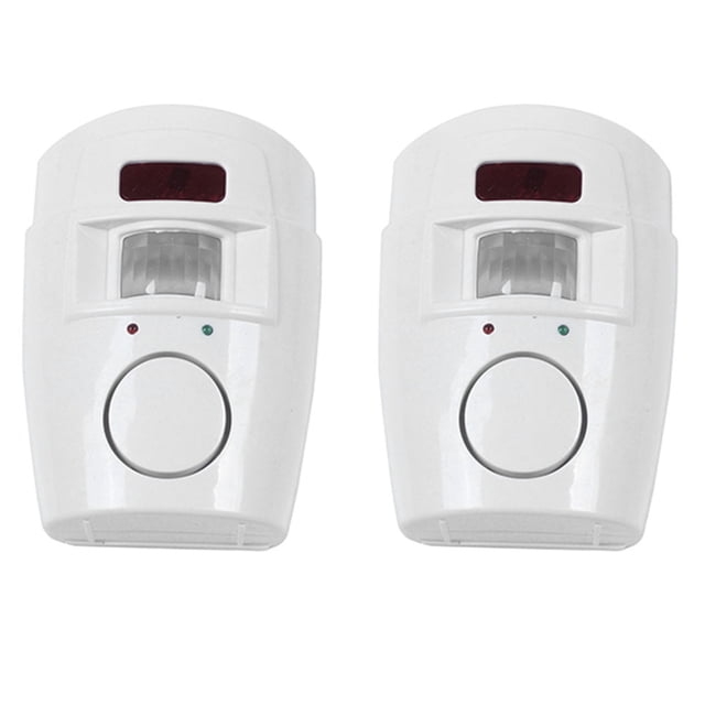2X Home Security Alarm System Wireless Detector +4X Remote Controllers Pir Infrared Motion Sensor Wireless Alarm Monitor,2 x sensor (no battery) 4 x remote control (with power) 2 x bracket,white