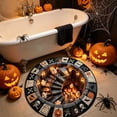 thumbnail image 2 of 3D Optical Illusion Halloween Rug Spooky Hole Pumpkin Ghost Printed Circular Floor Mat Non Slip Decorative Round Doormat For Entryway Bedroom Halloween Party, 2 of 5