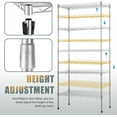 thumbnail image 5 of NChanmar 5-Tier Metal Shelving Unit Storage Shelves Metal Shelves 48"x21"x12" Heavy Duty Metal Storage Rack Wire Rack NSF Height Adjustable for Home Kitchen Bathroom Garage Shelving(Chrome), 5 of 7