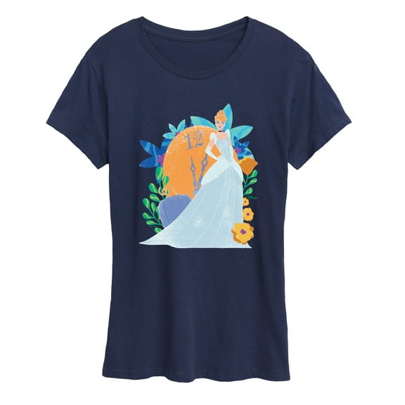 Disney Princess - Cinderella And Florals - Women's Short Sleeve Graphic T-Shirt