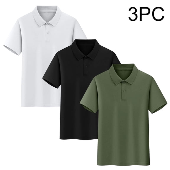 Bnwani Shirts for Boys Comfortable Cotton Boys T Shirts 3-Pack Active Tee Army Green Sizes 3-16