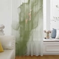 thumbnail image 6 of Sage Green Marble Sheer Curtains 54 Inches Long, Modern Ombre Abstract Ink Painting Art Light Filering Curtains, Breathable Simi Curtain Privacy Drapes for Kitchen Bathroom Small Window Treatment, 6 of 9