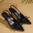 thumbnail image 4 of KEGIRLOM Women's Fashionable And Casual Solid Color Pointed Toe Heels Versatile High Heels Shoes Black 9, 4 of 9