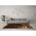 thumbnail image 3 of Ahgly Company Indoor Round Abstract Orange Modern Area Rugs, 7' Round, 3 of 4
