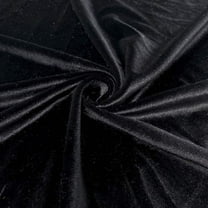 DECORATIVE SILK INC. Polyester Stretch Velvet Fabric 60" inches Wide By the Yard( BLACK )