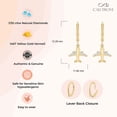 thumbnail image 4 of 14K Yellow Gold Vermeil Diamond Airplane Dangle Earrings for Women, 1/20 Ct, 4 of 7
