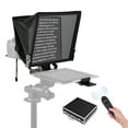 thumbnail image 1 of Portable Teleprompter 14-inche Universal Prompter with Dual Cold Shoe Mounts & 1/4in Threaded Hole with Remote Control & Carrying Case Compatible with Smartphone/ Tablet/ DSLR Camera for Interview, 1 of 8