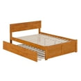 thumbnail image 2 of AFI Orlando Full Wood Platform Bed with Footboard and Twin Trundle, Light Toffee, 2 of 6