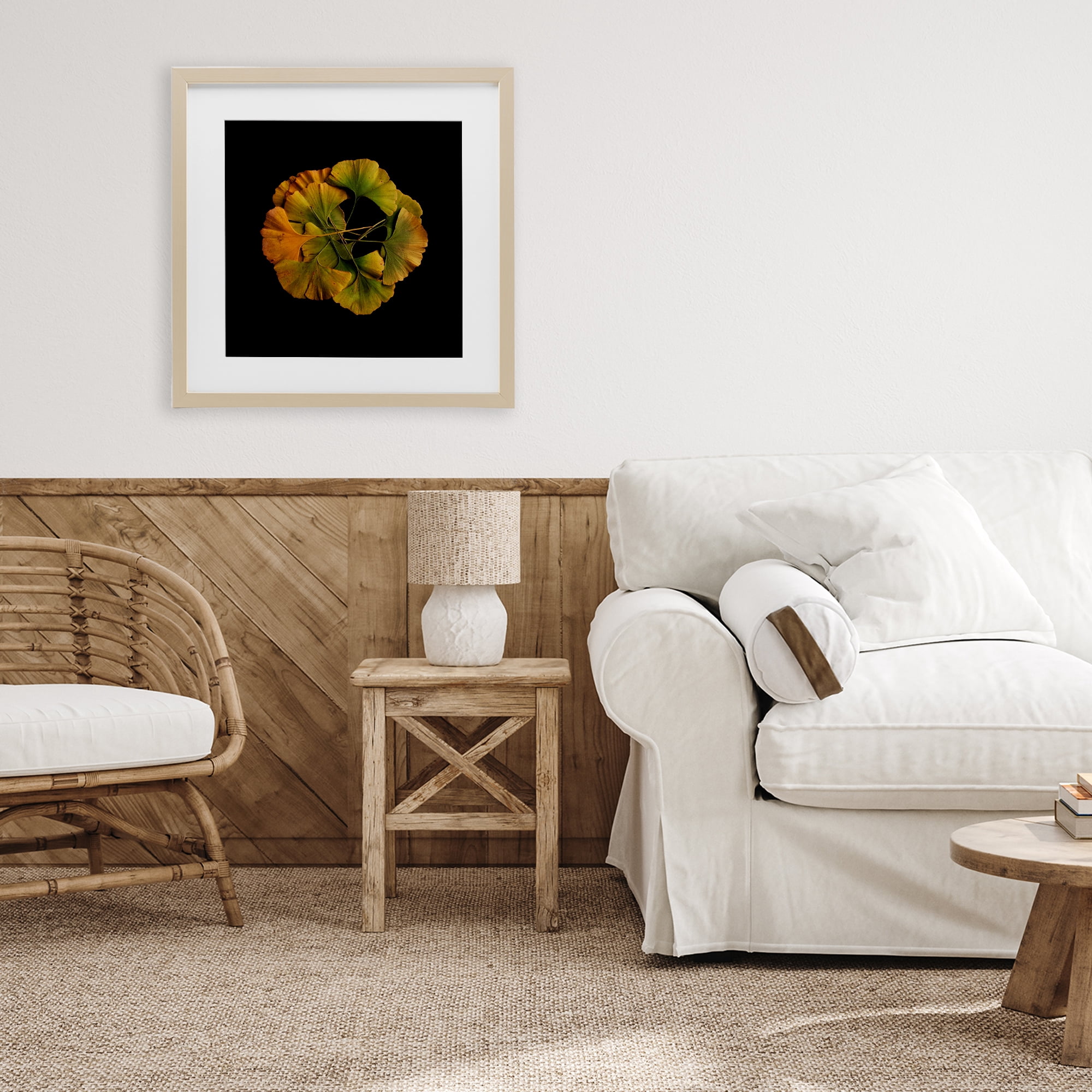 Stupell Industries Overlapping Ginkgo Leaves Birch Framed Print Under Glass, design by Beth Adoette
