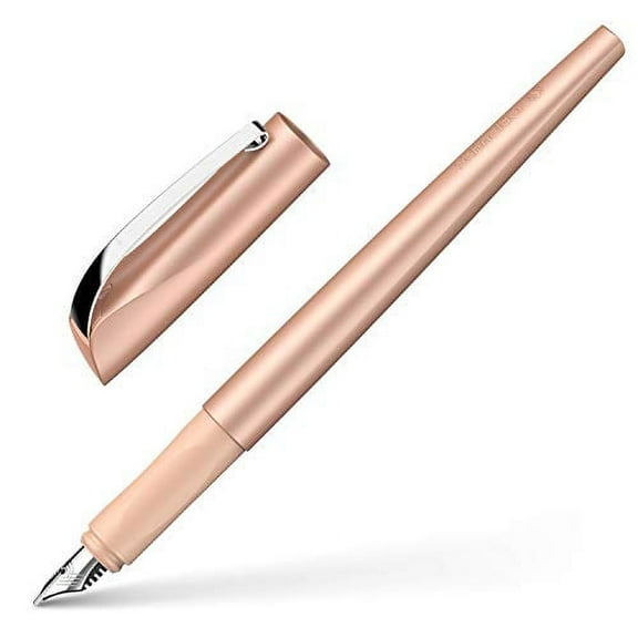 Schneider Callissima Calligraphy Fountain Pen, 1.1 mm, Refillable, Metallic Apricot Barrel, Apricot Ink Cartridge (163706)