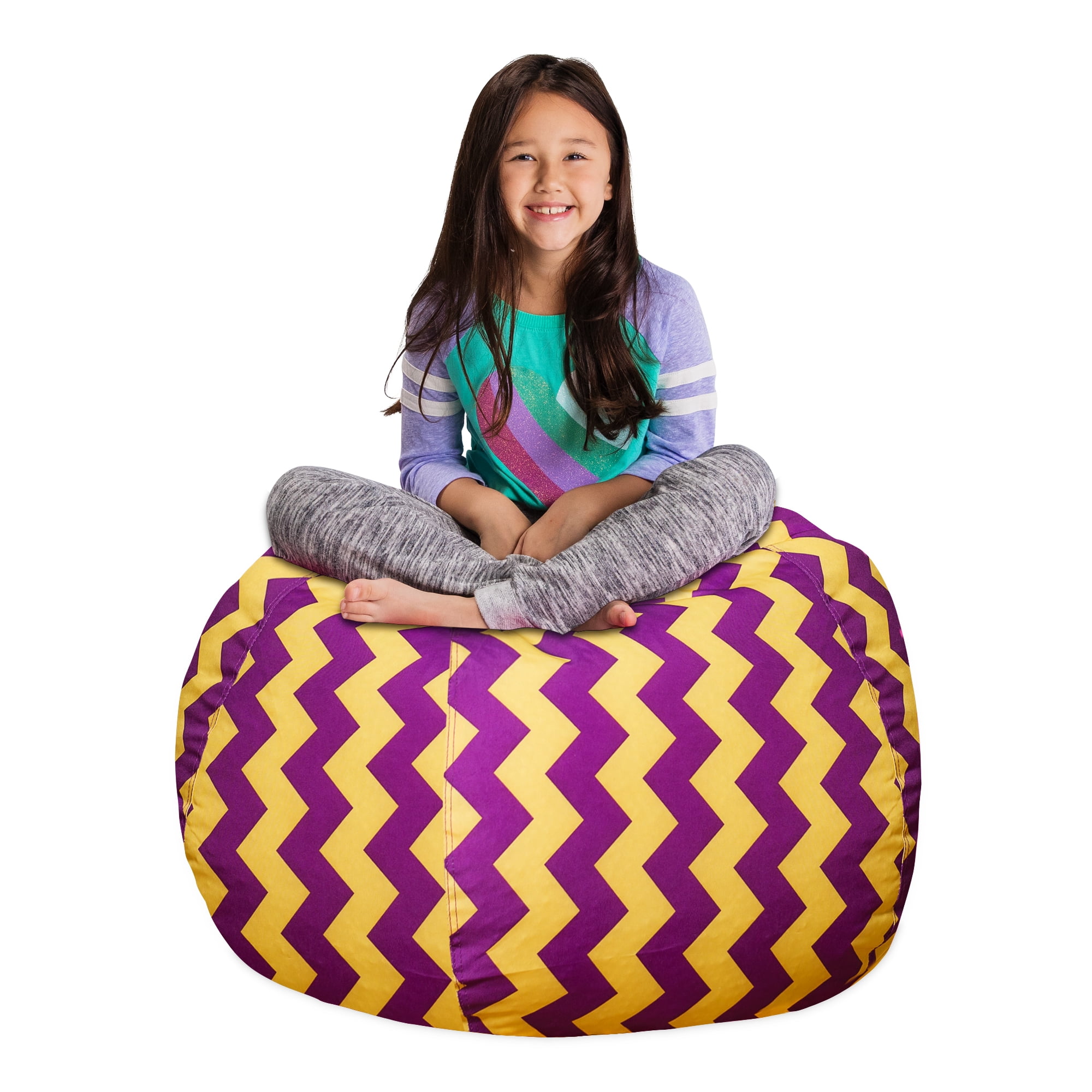 Posh Creations Kids Stuffed Animal Storage Bean Bag Chair Cover