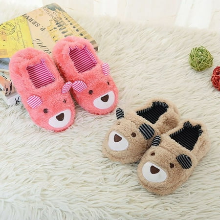

SunSunrise Autumn Winter Baby Boys Girls Soft Plush Suede Anti-Skid Warm Bear Shape Shoes