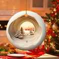 thumbnail image 4 of Kedshhgu Christmas Forest Snowhouse Nativity Pendant Circular Flat Acrylic Christmas Tree Hanging Decoration Home Office Table Decor Winter Holiday Birthday Party Gifts Supplies, 4 of 5
