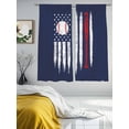 thumbnail image 3 of American Flag Sheer Curtains 72 Inch Length 2 Panels for Living Room, US Flag Baseball Stars Navy Blue Voile Kitchen Curtain Set, Luxury Privacy Drapes Window Treatment for Bedroom, 3 of 7