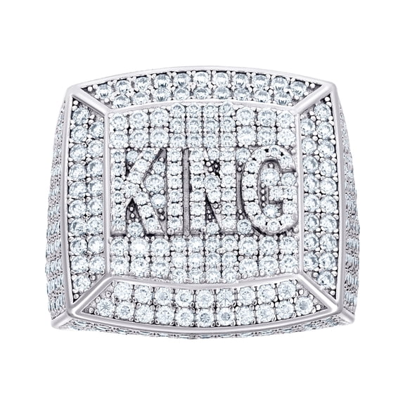 925 Sterling Silver Mens 5.08ct Moissanite King Square Head Fashion Ring 22mm Long Size 10 Ring for Men