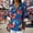 #401-Blue, variant on TaTaai Womens Blouses Long Sleeve Loose Fit V Neck Button Front Independence Day Flag Print Solid Soft Breathable Shirt for Summer Gift